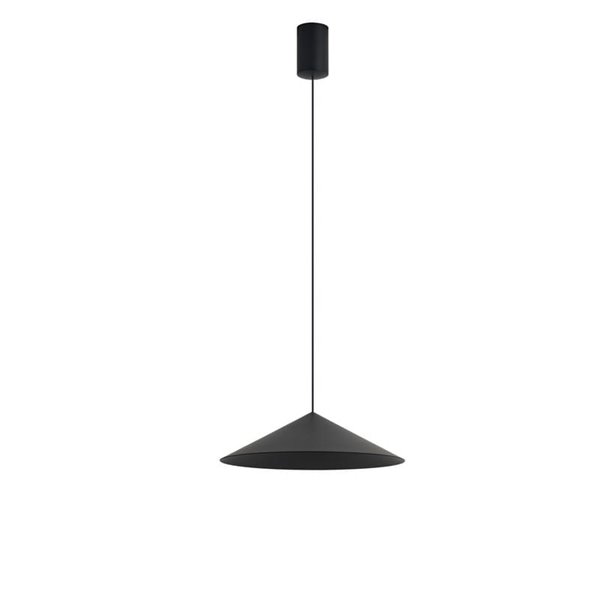 Suspension LED CONO noire Ø30cm 10W 3000K style contemporain dimmable TRIAC
