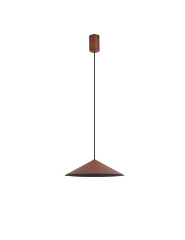 Luminária de teto pendente LED CONE em cobre Ø30cm 10W 3000K luz quente dimerizável TRIAC