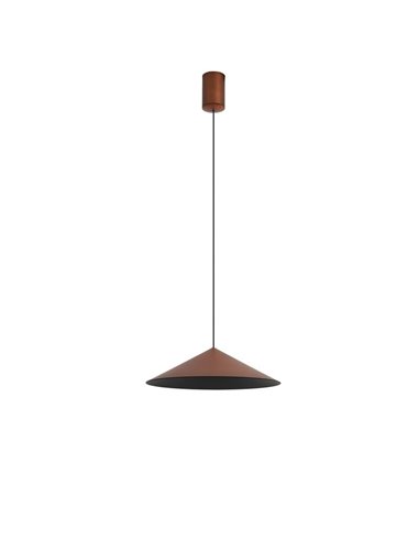 Luminária de teto pendente LED CONE em cobre Ø30cm 10W 3000K luz quente dimerizável TRIAC