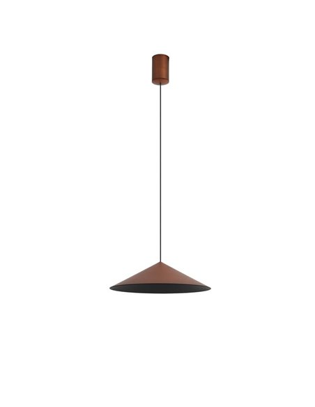 Suspension LED CONE cuivre Ø30cm 10W 3000K lumière chaude dimmable TRIAC