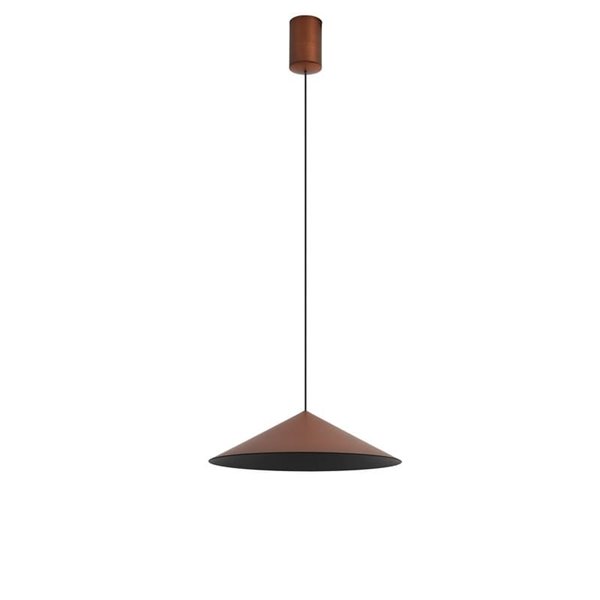 Suspension LED CONE cuivre Ø30cm 10W 3000K lumière chaude dimmable TRIAC