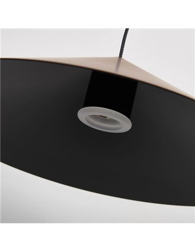 Luminária de teto pendente LED CONE em cobre Ø30cm 10W 3000K luz quente dimerizável TRIAC