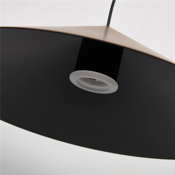 Luminária de teto pendente LED CONE em cobre Ø30cm 10W 3000K luz quente dimerizável TRIAC