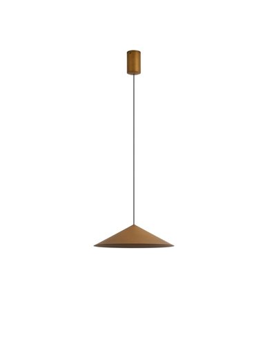 Lámpara colgante de techo LED CONO cuero Ø30cm 10W 3000K regulable TRIAC diseño moderno