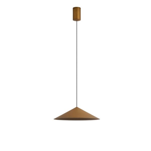 Lámpara colgante de techo LED CONO cuero Ø30cm 10W 3000K regulable TRIAC diseño moderno