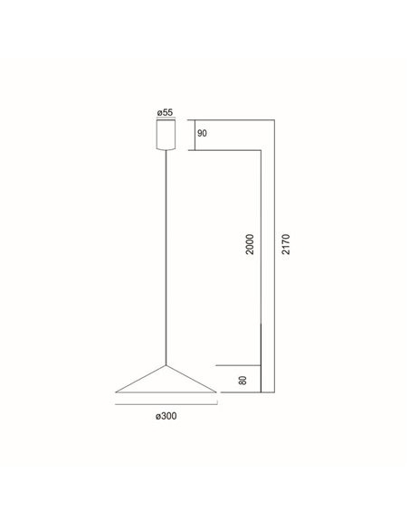 Lámpara colgante de techo LED CONO cuero Ø30cm 10W 3000K regulable TRIAC diseño moderno