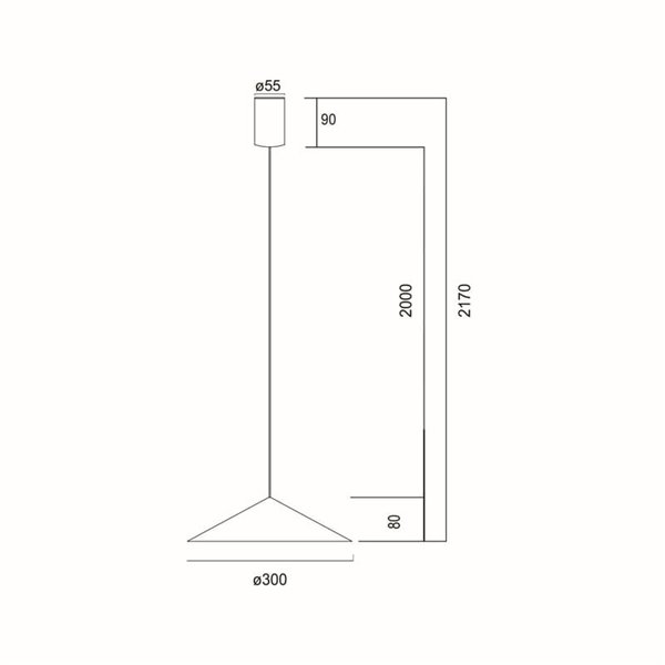 Lámpara colgante de techo LED CONO cuero Ø30cm 10W 3000K regulable TRIAC diseño moderno
