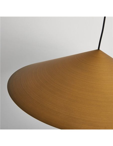 Luminária pendente de teto LED CONE em couro Ø30cm 10W 3000K dimerizável TRIAC design moderno