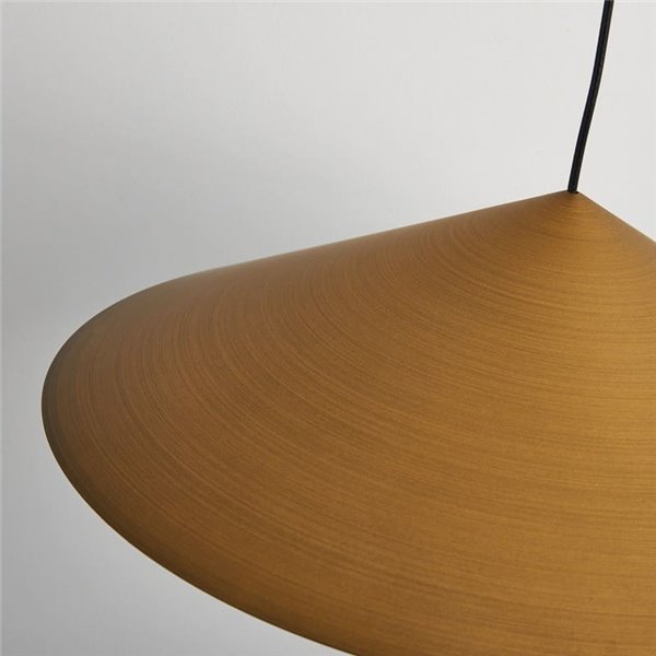 Luminária pendente de teto LED CONE em couro Ø30cm 10W 3000K dimerizável TRIAC design moderno