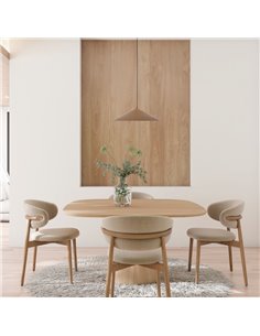 Lámpara colgante de techo LED CONO cuero Ø30cm 10W 3000K regulable TRIAC diseño moderno 2