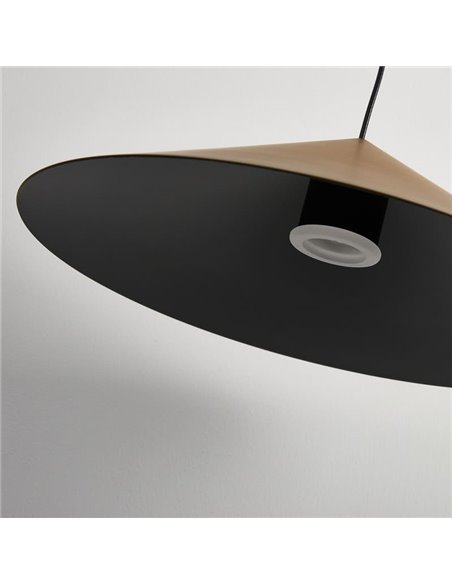 Luminária pendente de teto LED CONE em couro Ø30cm 10W 3000K dimerizável TRIAC design moderno