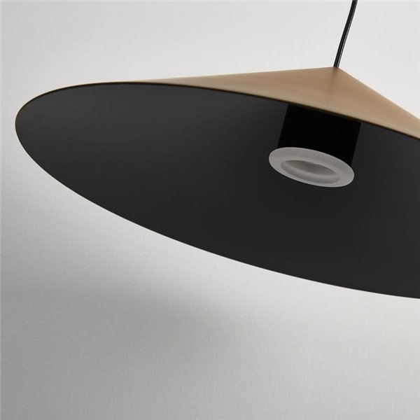 Lámpara colgante de techo LED CONO cuero Ø30cm 10W 3000K regulable TRIAC diseño moderno