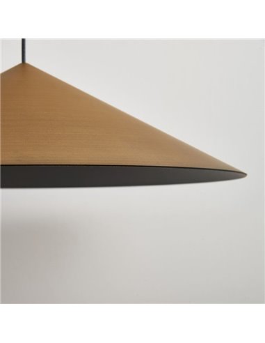 Lámpara colgante de techo LED CONO cuero Ø30cm 10W 3000K regulable TRIAC diseño moderno