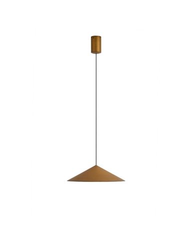 Lámpara colgante de techo LED CONO cuero Ø30cm 10W 3000K regulable TRIAC diseño moderno