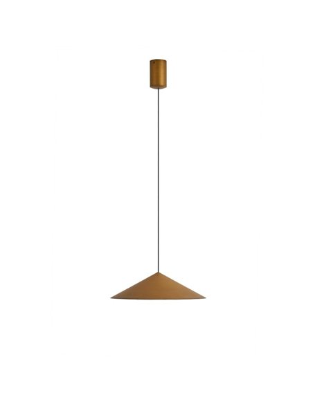 Luminária pendente de teto LED CONE em couro Ø30cm 10W 3000K dimerizável TRIAC design moderno