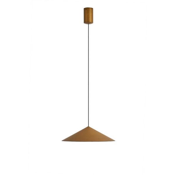 Luminária pendente de teto LED CONE em couro Ø30cm 10W 3000K dimerizável TRIAC design moderno