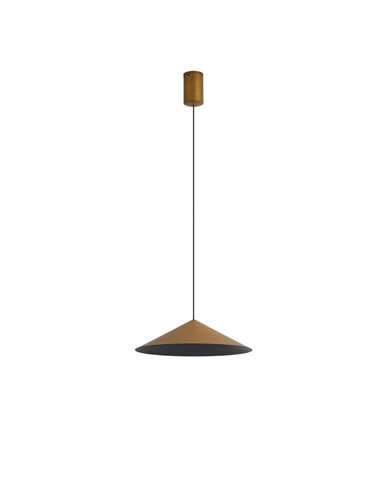 Lámpara colgante de techo LED CONO cuero Ø30cm 10W 3000K regulable TRIAC diseño moderno