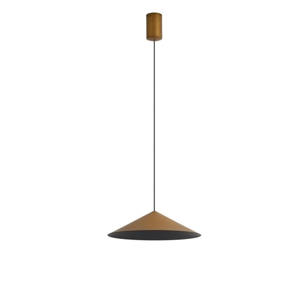 Lámpara colgante de techo LED CONO cuero Ø30cm 10W 3000K regulable TRIAC diseño moderno