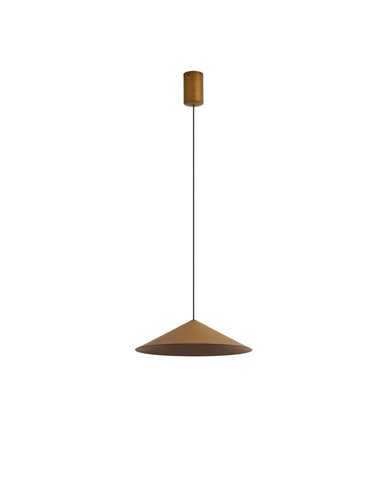 Lámpara colgante de techo LED CONO cuero Ø30cm 10W 3000K regulable TRIAC diseño moderno