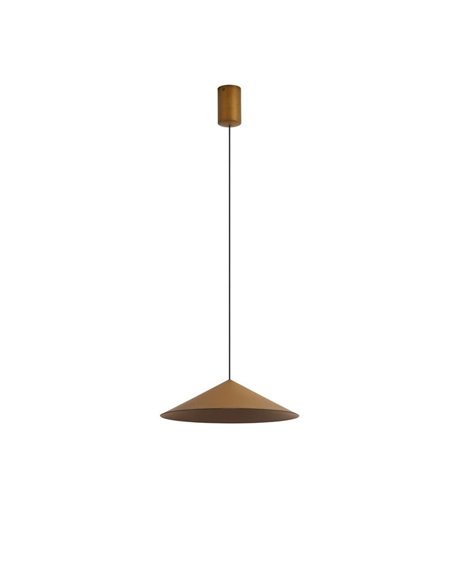 Lámpara colgante de techo LED CONO cuero Ø30cm 10W 3000K regulable TRIAC diseño moderno
