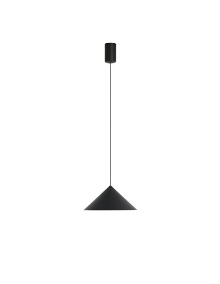 Lámpara de techo colgante LED CONO negro Ø24cm, cónica 10W 3000K regulable TRIAC