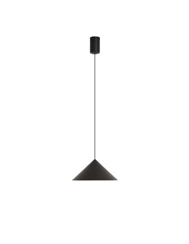 Lámpara de techo colgante LED CONO negro Ø24cm, cónica 10W 3000K regulable TRIAC