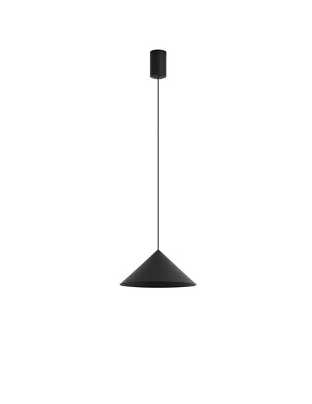 Lámpara de techo colgante LED CONO negro Ø24cm, cónica 10W 3000K regulable TRIAC