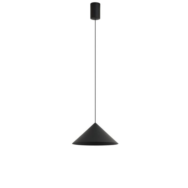 Lámpara de techo colgante LED CONO negro Ø24cm, cónica 10W 3000K regulable TRIAC