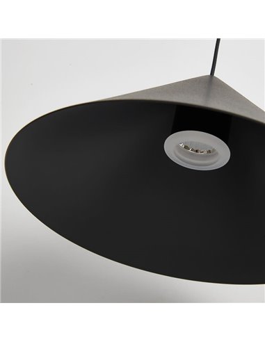 Lámpara de techo colgante LED CONO negro Ø24cm, cónica 10W 3000K regulable TRIAC