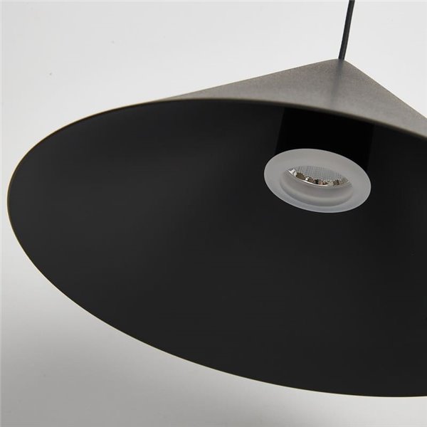 Lámpara de techo colgante LED CONO negro Ø24cm, cónica 10W 3000K regulable TRIAC