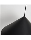 Lámpara de techo colgante LED CONO negro Ø24cm, cónica 10W 3000K regulable TRIAC