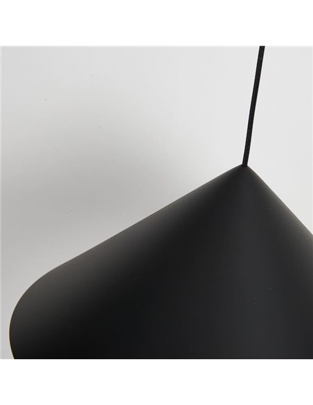 Lámpara de techo colgante LED CONO negro Ø24cm, cónica 10W 3000K regulable TRIAC