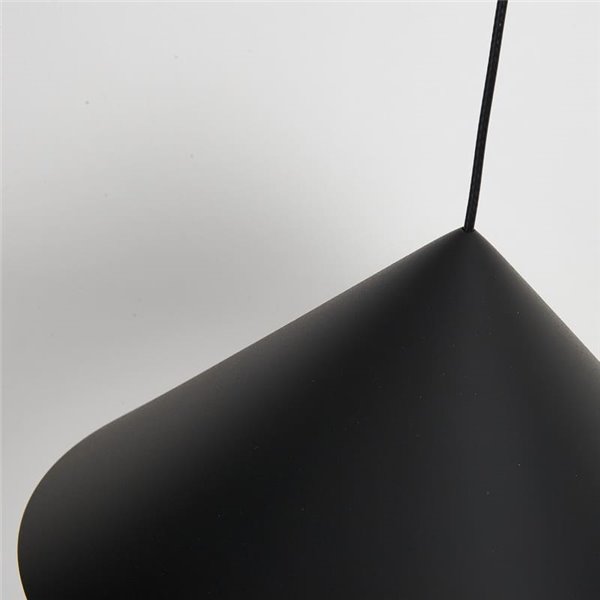 Lámpara de techo colgante LED CONO negro Ø24cm, cónica 10W 3000K regulable TRIAC