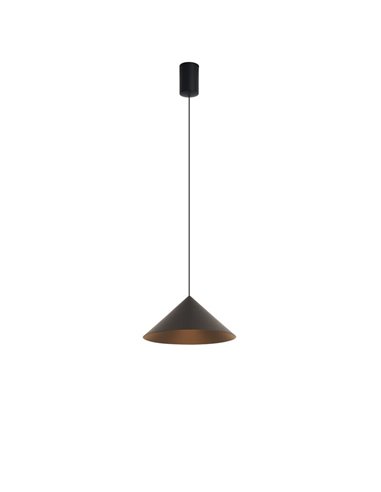 Lámpara de techo colgante LED CONO negro Ø24cm, cónica 10W 3000K regulable TRIAC