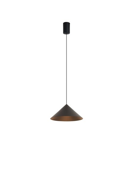 Lámpara de techo colgante LED CONO negro Ø24cm, cónica 10W 3000K regulable TRIAC