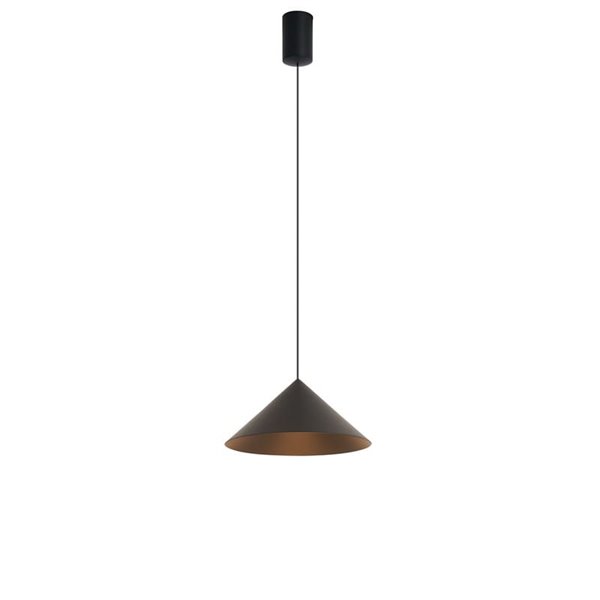 Lámpara de techo colgante LED CONO negro Ø24cm, cónica 10W 3000K regulable TRIAC