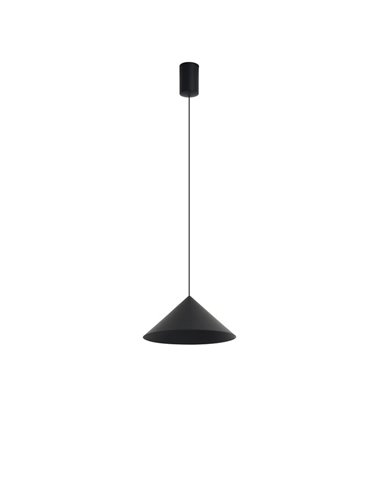 Lámpara de techo colgante LED CONO negro Ø24cm, cónica 10W 3000K regulable TRIAC