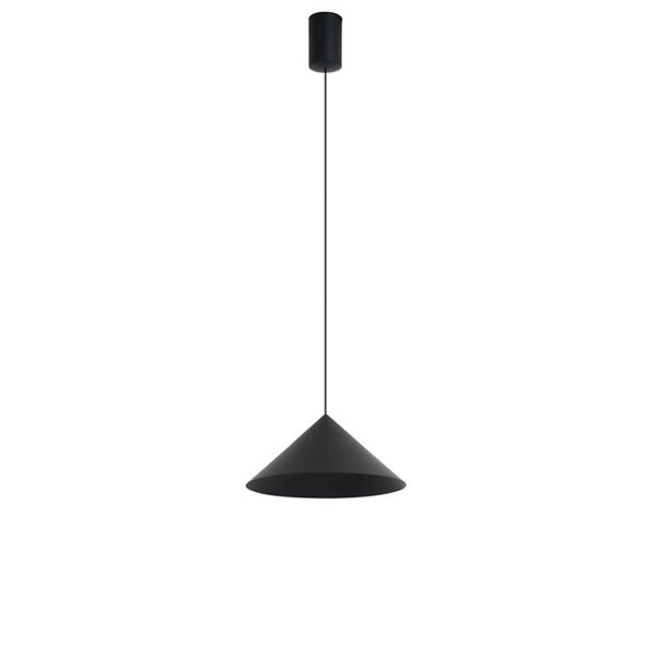 Lámpara de techo colgante LED CONO negro Ø24cm, cónica 10W 3000K regulable TRIAC