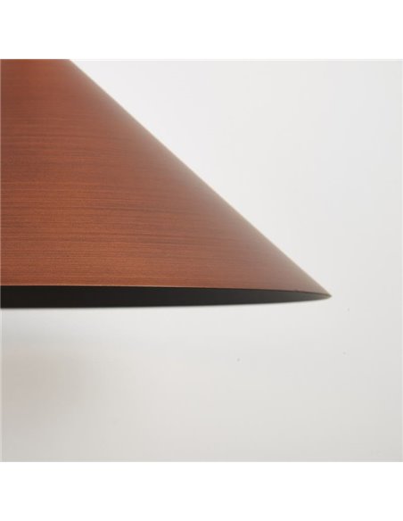 Luminária de teto pendente LED CONE em cobre Ø24cm, formato cônico, 10W, 3000K, dimerizável, TRIAC