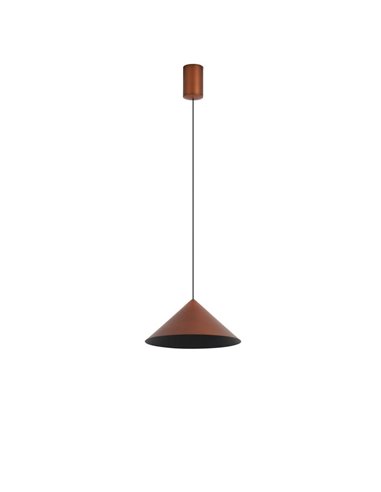 Lámpara de techo colgante LED CONO cobre Ø24cm, forma cónica 10W 3000K regulable TRIAC