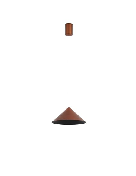 Lámpara de techo colgante LED CONO cobre Ø24cm, forma cónica 10W 3000K regulable TRIAC