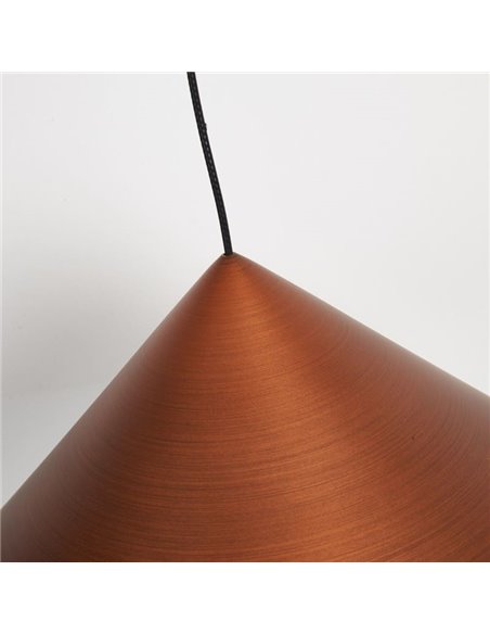 Lámpara de techo colgante LED CONO cobre Ø24cm, forma cónica 10W 3000K regulable TRIAC
