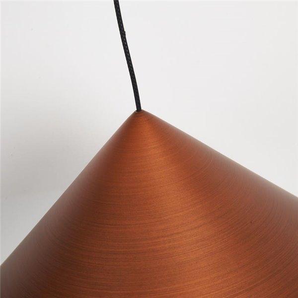 Suspension LED CONE en cuivre Ø24cm, forme conique 10W 3000K, dimmable TRIAC