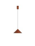 Lámpara de techo colgante LED CONO cobre Ø24cm, forma cónica 10W 3000K regulable TRIAC