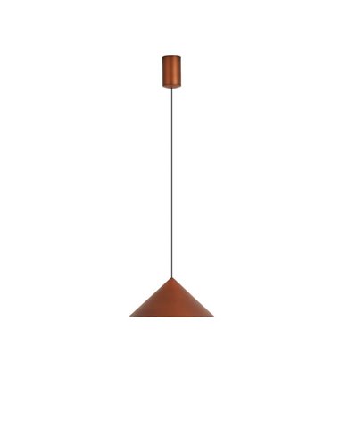 Lámpara de techo colgante LED CONO cobre Ø24cm, forma cónica 10W 3000K regulable TRIAC