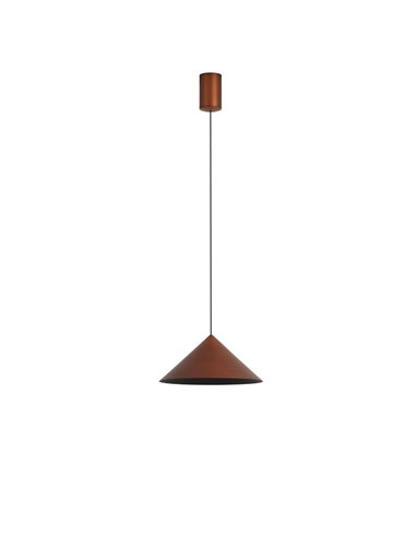 Lámpara de techo colgante LED CONO cobre Ø24cm, forma cónica 10W 3000K regulable TRIAC
