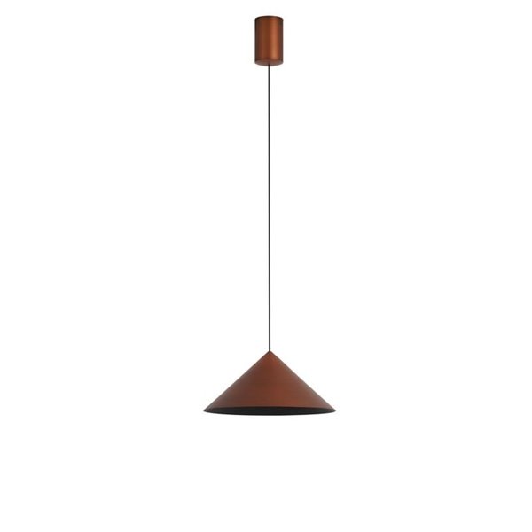 Lámpara de techo colgante LED CONO cobre Ø24cm, forma cónica 10W 3000K regulable TRIAC