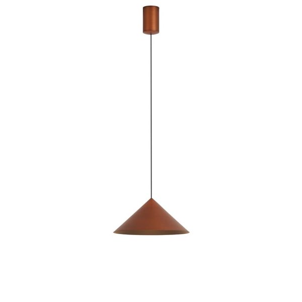 Lámpara de techo colgante LED CONO cobre Ø24cm, forma cónica 10W 3000K regulable TRIAC
