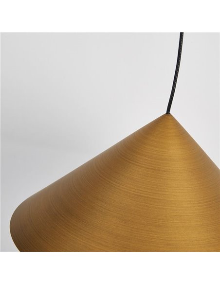 Lámpara colgante de techo LED CONO cuero Ø24cm 3000K, moderno 10W regulable TRIAC