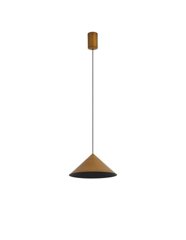 Lámpara colgante de techo LED CONO cuero Ø24cm 3000K, moderno 10W regulable TRIAC